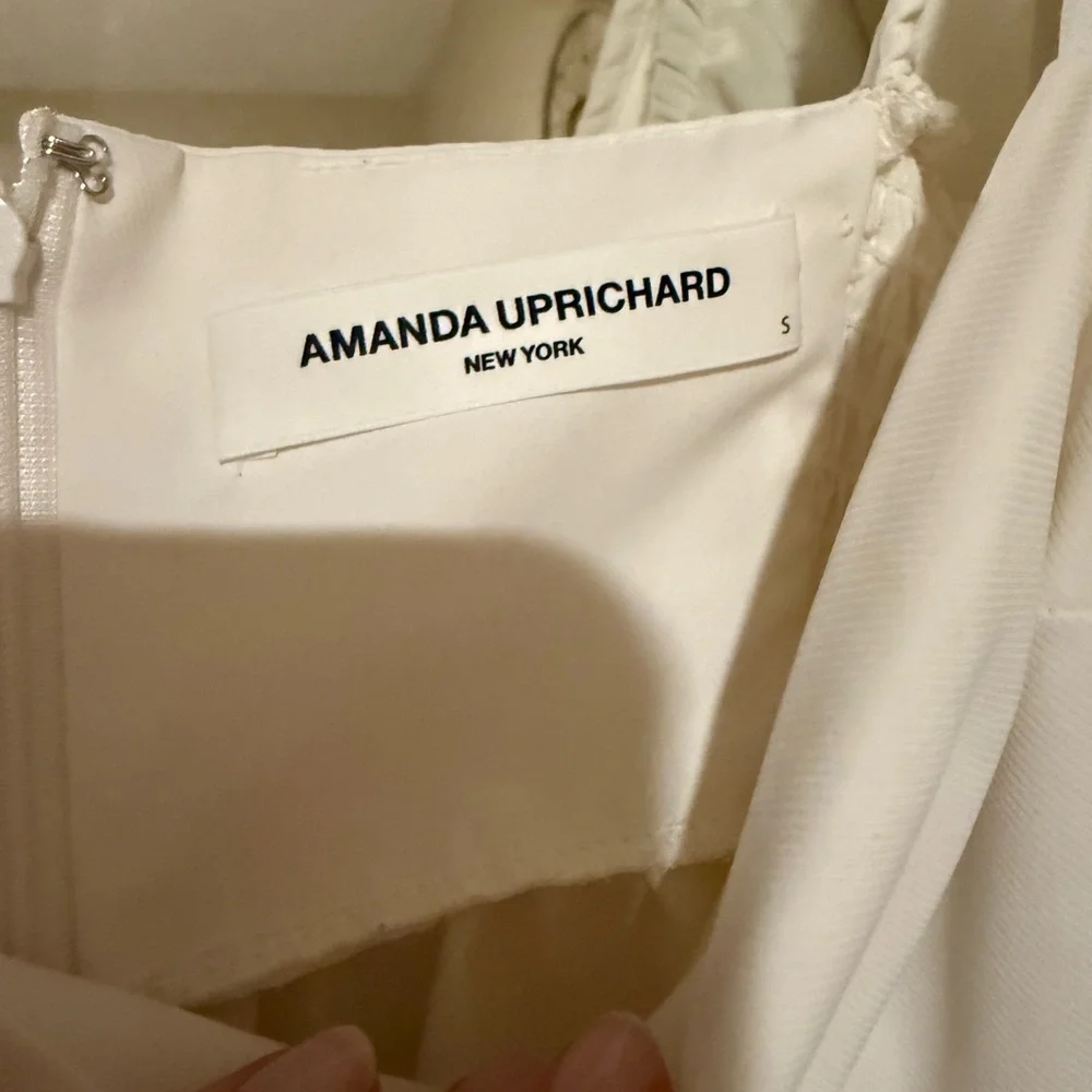 Amanda Uprichard White Dress with Puff Sleeves - Picture 3 of 5